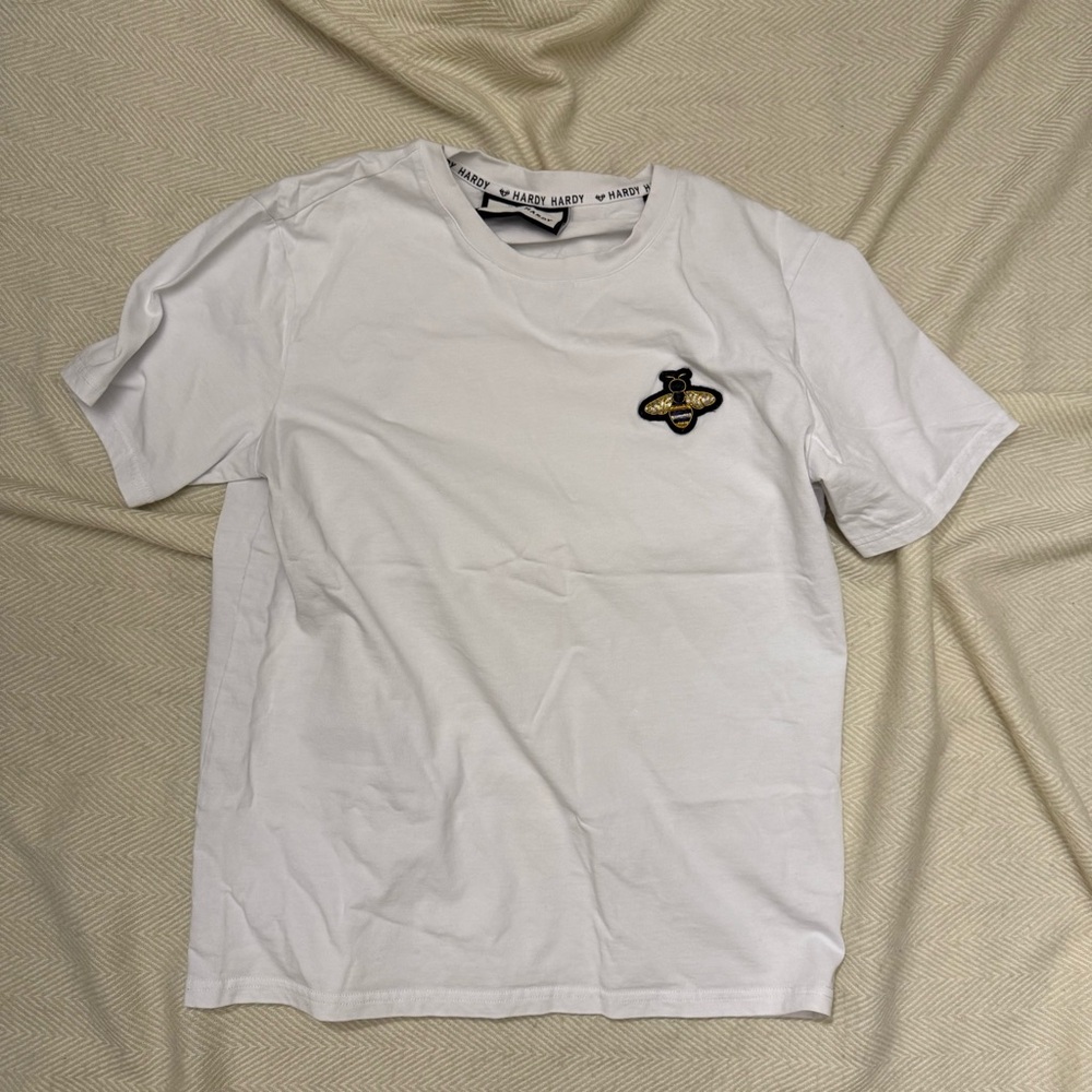 Ed Hardy White Tee with Logo Emblem